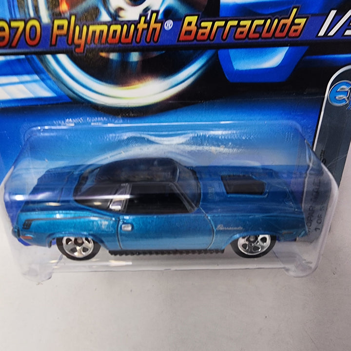 1970 Plymouth Barracuda #61 * BLUE w/ 5sp Rims * Hot Wheels