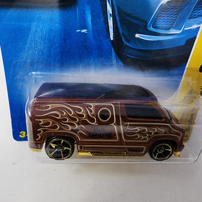 Custom '77 Dodge Van #7 * Brown * Hot Wheels 2008