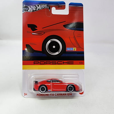 Porsche 718 Cayman GT4* RED * Hot Wheels Porsche Series