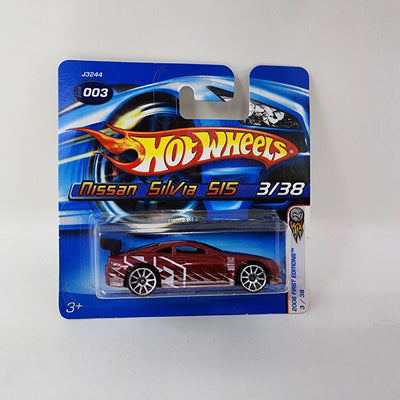 Nissan Silvis S15 #3 * Burgundy w/ 10sp Rims * Hot Wheels 2006 SHORT CARD