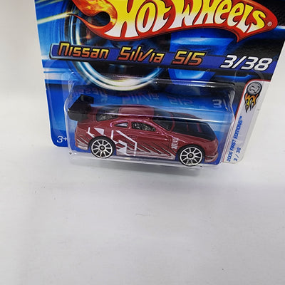 Nissan Silvis S15 #3 * Burgundy w/ 10sp Rims * Hot Wheels 2006 SHORT CARD