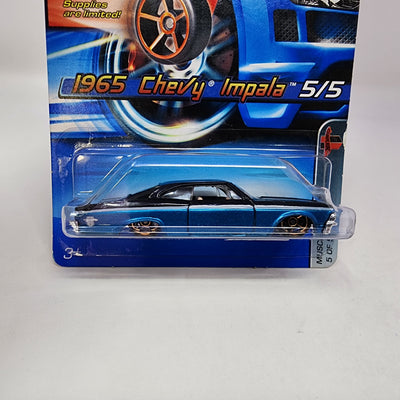 1965 Chevy Impala #105 * Blue w/ FTE Rims * Hot Wheels 2005