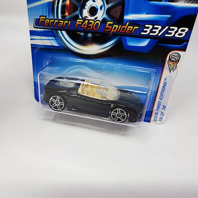 Ferrari F430 Spider #33 * Black w/ FTE Rims * Hot Wheels 2006