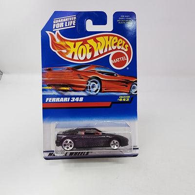 Ferrari 348 #443 * Black w/ 5 Dot Rims * 1998 Hot Wheels