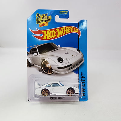 Porsche 993 GT2 #27 * WHITE * 2014 Hot Wheels * WHEEL ERROR