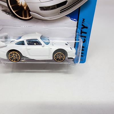 Porsche 993 GT2 #27 * WHITE * 2014 Hot Wheels * WHEEL ERROR