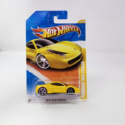 Ferrari 458 Italia #34 * Yellow * 2010 Hot Wheels