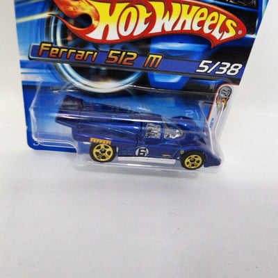 Ferrari 512 M #5 * Blue * 2006 Hot Wheels Short Card