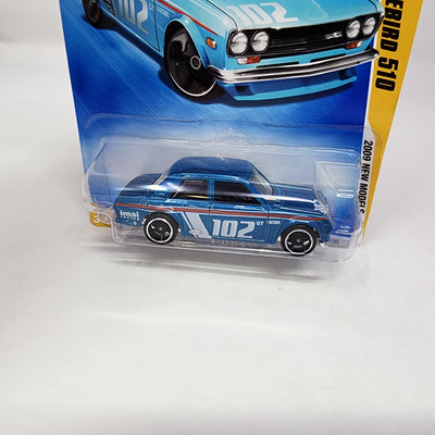 Datsun Bluebird 510 #37 * BLUE * Hot Wheels 2009