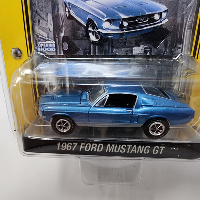 1967 Ford Mustang GT* Blue * Greenlight Muscle Car Garage