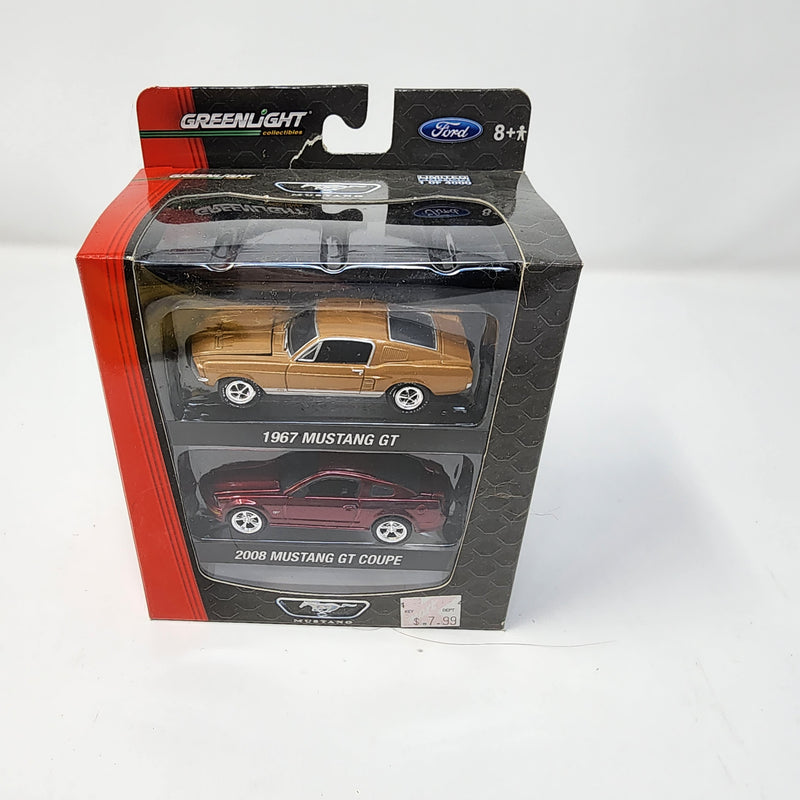 2 Pack Ford * Greenlight 1967 Mustang GT & 2008 Mustang GT Coupe