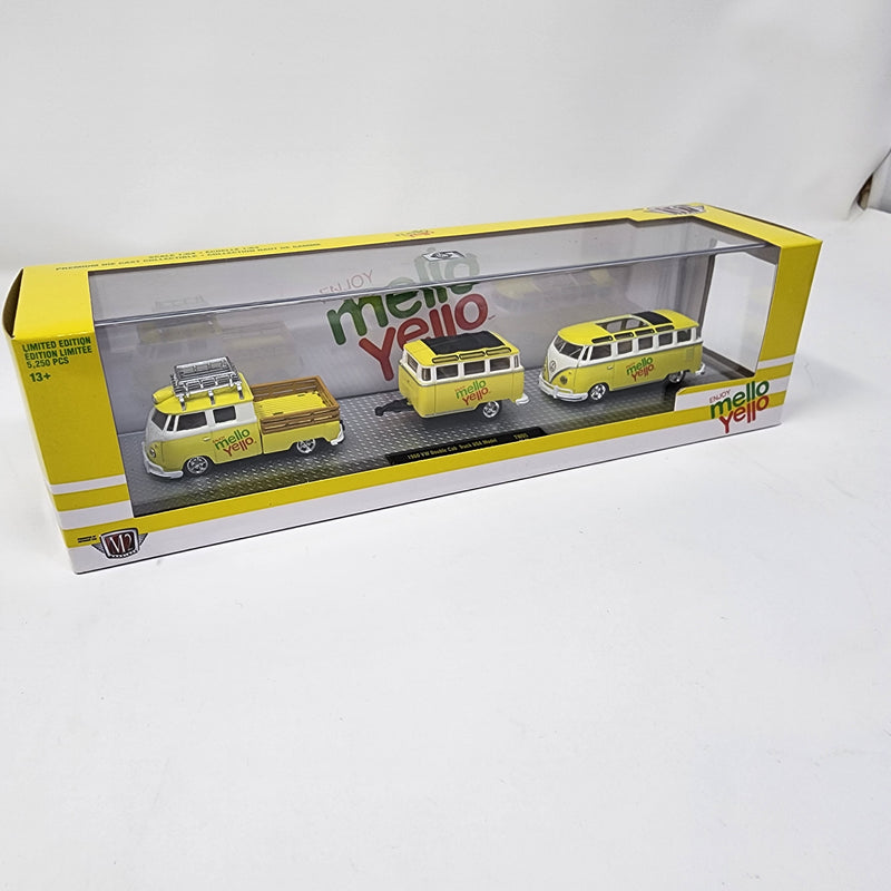 Mello Yello 1960 VW Double Cab Truck USA Model & 1960 VW * M2 Machines Auto-Haulers