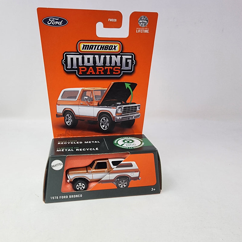 1978 Ford Bronco * Orange/White * 2025 Matchbox Moving Parts Case C