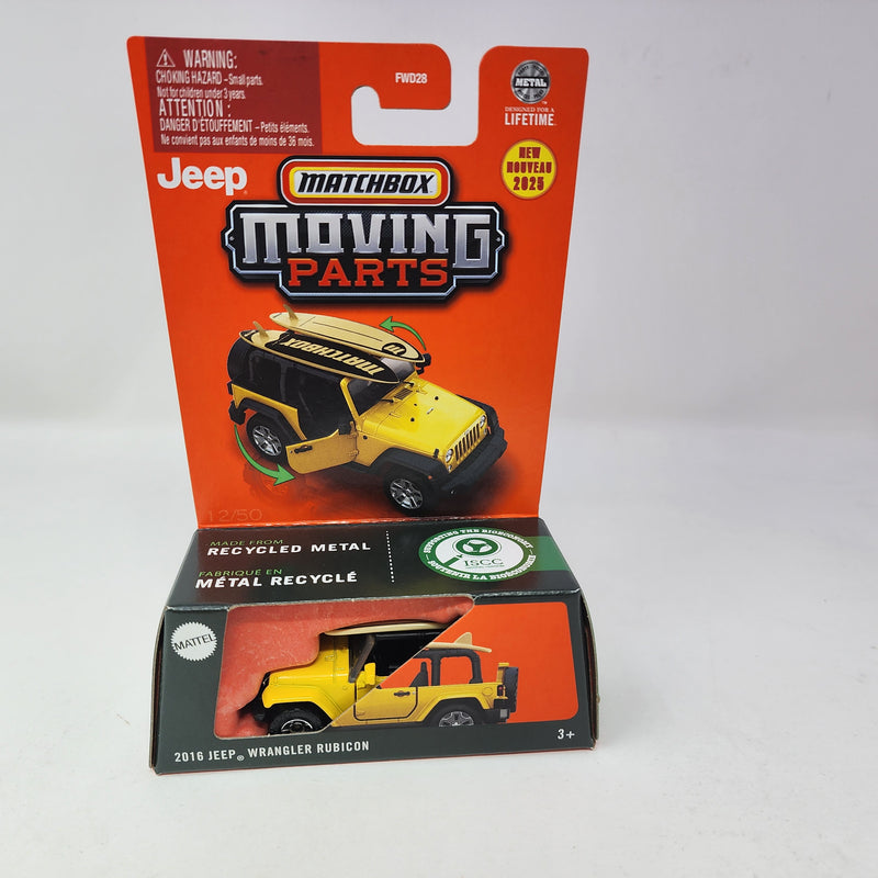 2016 Jeep Wrangler Rubicon * Yellow * 2025 Matchbox Moving Parts Case C