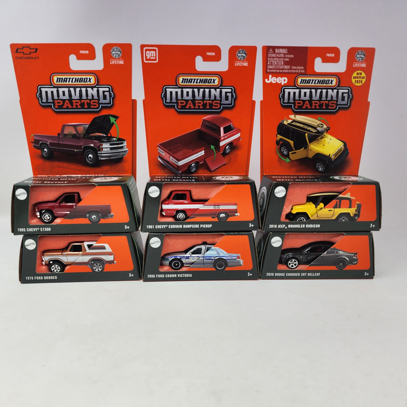 Moving Parts * Complete 6 Car Set Case C * 2025 Matchbox Moving Parts Case C