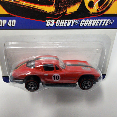 '63 Chevy Corvette Top 40 * Orange * Hot Wheels Since 68