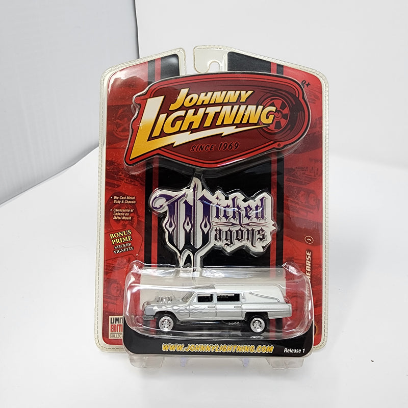 Custom Hearse * Silver * Johnny Lightning Wicked Wagons