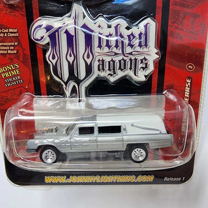 Custom Hearse * Silver * Johnny Lightning Wicked Wagons