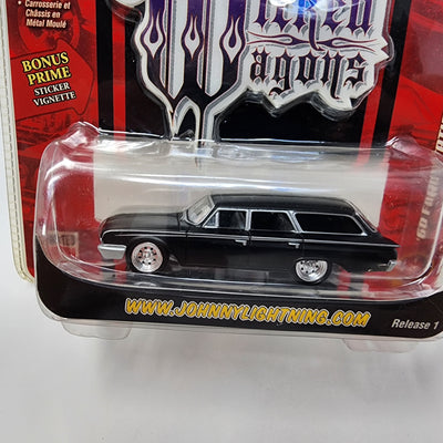 '60 Ford Station Wagon * Black * Johnny Lightning Wicked Wagons