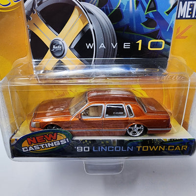 '90 Lincoln Town Car * Orange * Jada Toys 1:64 Scale Dub City