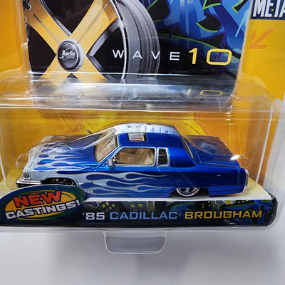 '85 Cadillac Brougham * Blue w/ Flames * Jada Toys 1:64 Scale Dub City