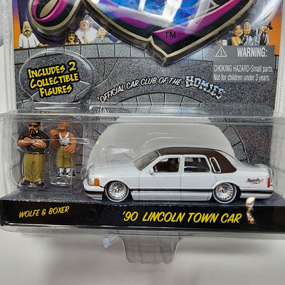 '90 Lincoln Town Car * WHITE * Homie Rollers  Jada Toys 1:64 Scale