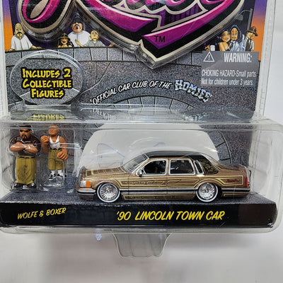 '90 Lincoln Town Car * Gold * Homie Rollers  Jada Toys 1:64 Scale