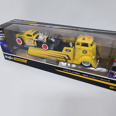 COE Flatbed & 1936 chevy Pickup * Yellow * Maisto Design Transport