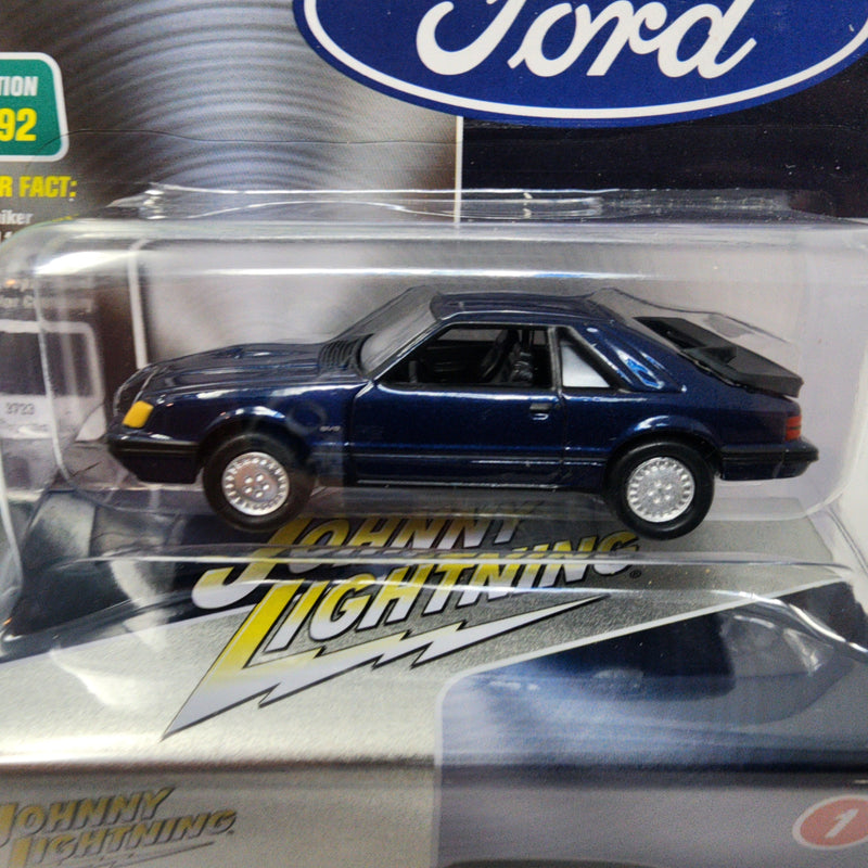 1985 Ford Mustang SVO * Dark Blue * Johnny Lightning Storage Tin Series