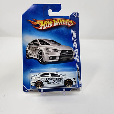 2008 Lancer Evolution #127 * WHITE Walmart Only * Hot Wheels 2009