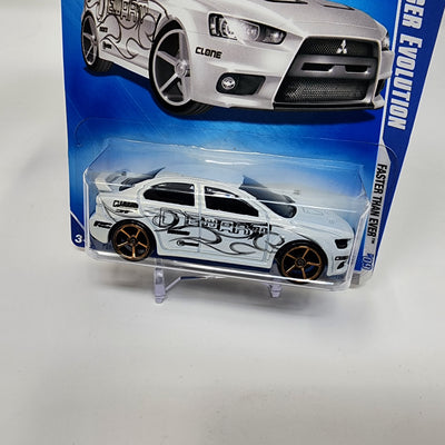 2008 Lancer Evolution #127 * WHITE Walmart Only * Hot Wheels 2009