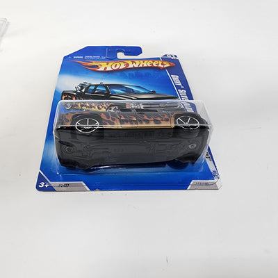 Chevy Silverado #117 * Black w/ Flames * Hot Wheels 2009