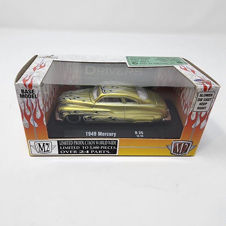 ミニカー M2 Machines 1/64 Mercury 1949 CastLine 1949 Mercury Custom Teal Flames | M2 Machines