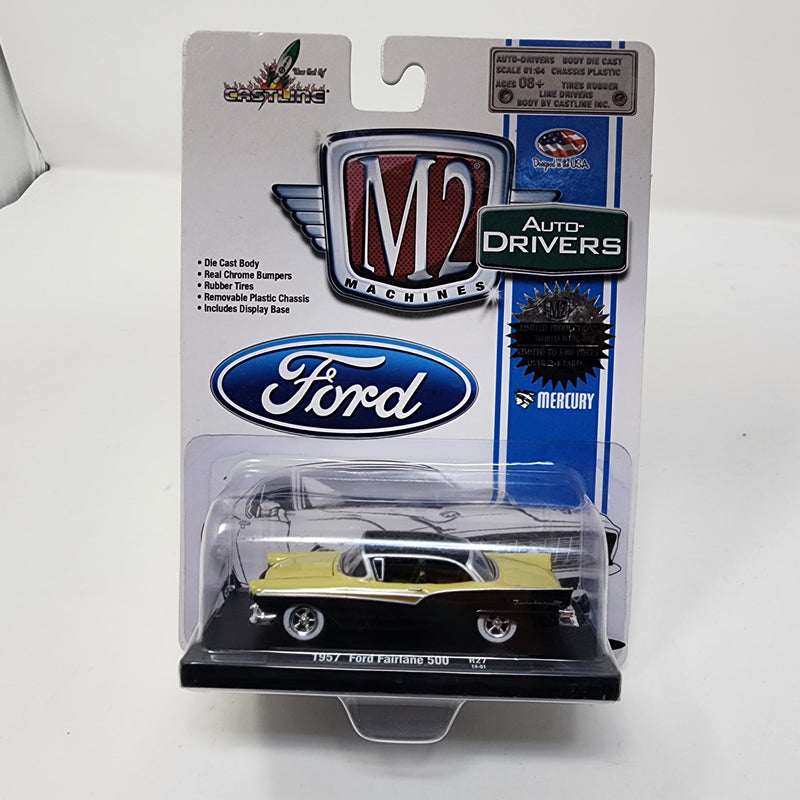 1957 Ford Fairlane 500 * Yellow/Black * M2 Machines Auto-Drivers