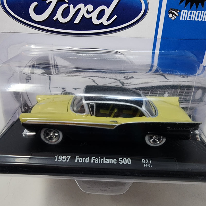 1957 Ford Fairlane 500 * Yellow/Black * M2 Machines Auto-Drivers