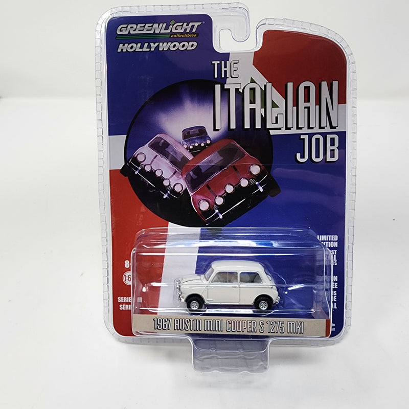 1967 Austin Mini Cooper S 1275 MKI * WHITE * Greenlight The Italian Job