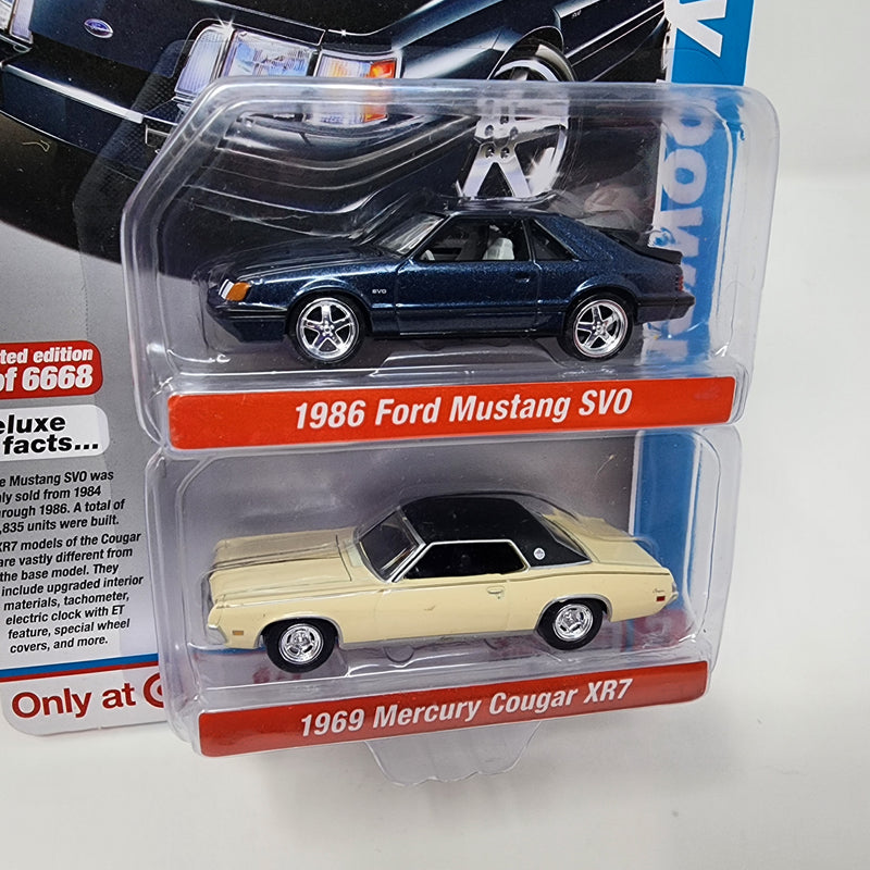 1986 Ford Mustang SVO & 1969 Cougar XR7 * Auto World Modern Pony Power