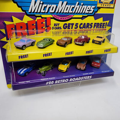 #20 Retro Roadsters w/ 10 Cars * Micro Machines 10 Years