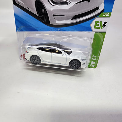 Tesla Model S Plaid #9 * White * 2025 Hot Wheels Case F