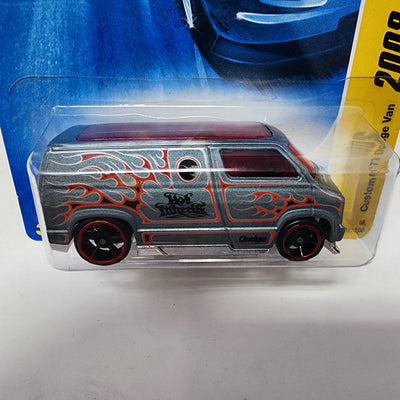 Custom '77 Dodge Van #7 * Grey * Hot Wheels 2008 New Models