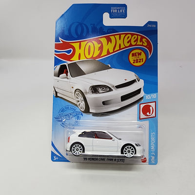 '99 Honda Civic Type R EK9 #214 * WHITE * 2021 Hot Wheels