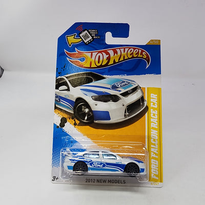 Ford Falcon Race Car #4 * White * Hot Wheels 2012