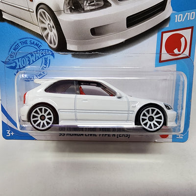 '99 Honda Civic Type R EK9 #214 * WHITE * 2021 Hot Wheels Small Crease