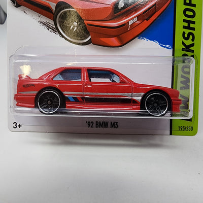 '92 BMW M3 #195 * RED * Hot Wheels 2014