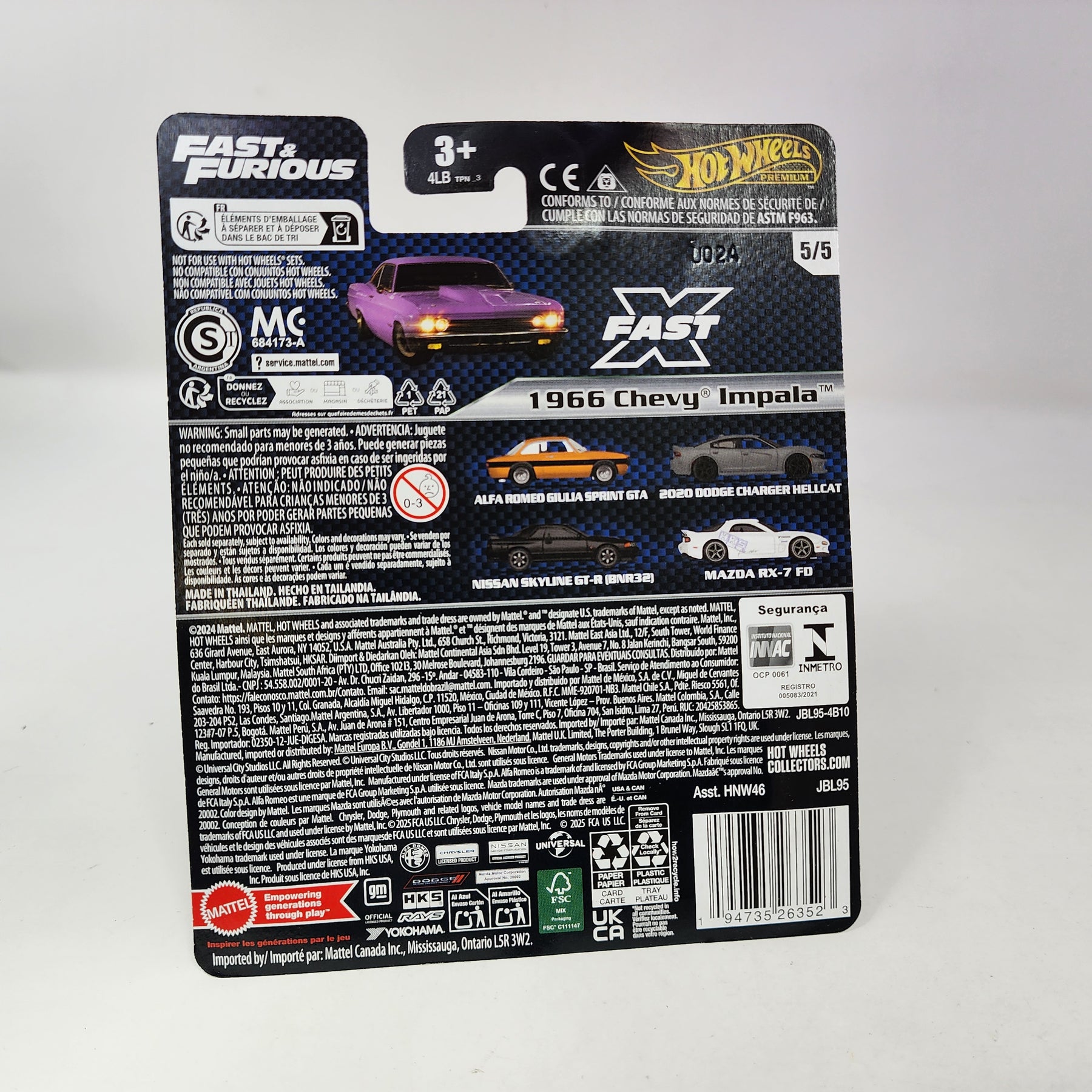 thumbnail image 2 of Hot Wheels 2025 Premium Fast & Furious 1966 Chevy Impala - Purple 1:64 Diecast Car 2 of 9