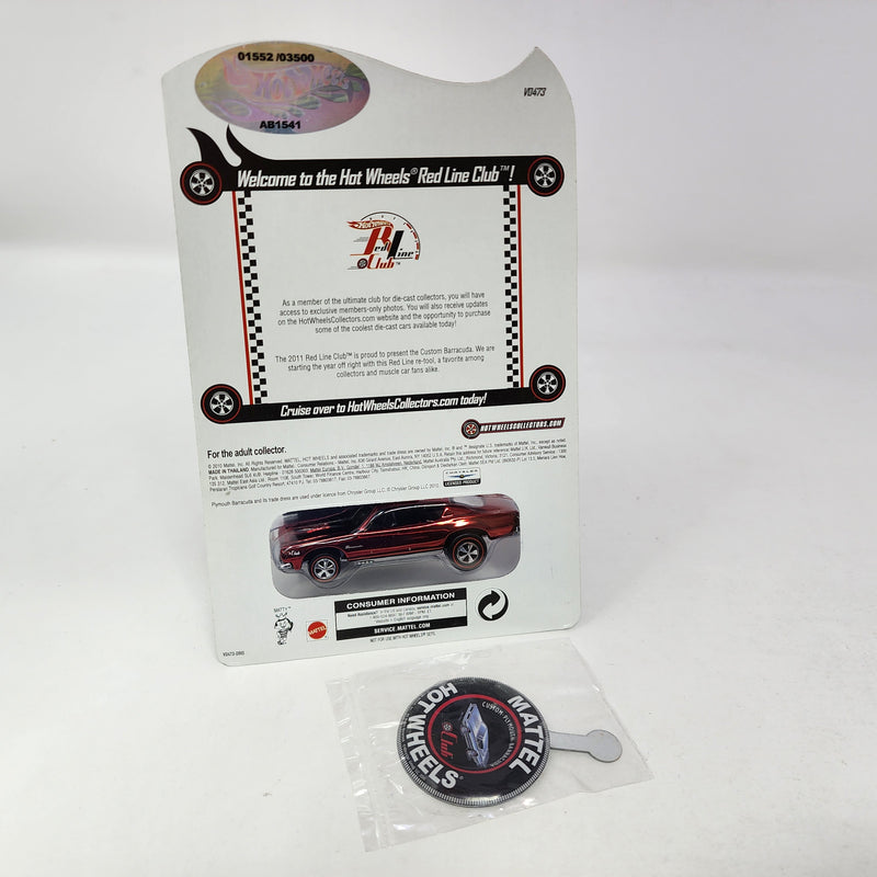 Custom Plymouth Barracuda RED * Hot Wheels Red Line Club RLC Exclusive
