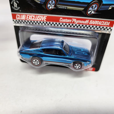 Custom Plymouth Barracuda Blue * Hot Wheels Red Line Club RLC Exclusive