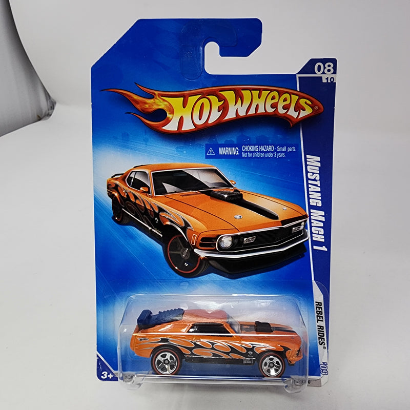 Mustang Mach 1 * Orange w/ Redline Tires * Hot Wheels 2009