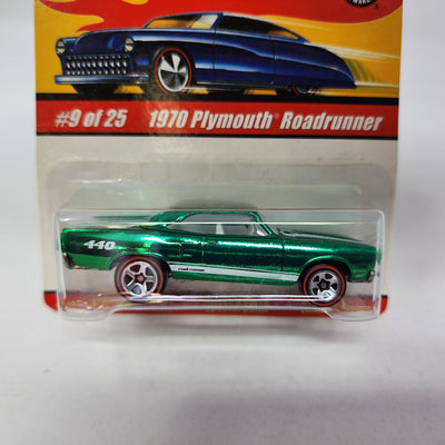1970 Plymouth Roadrunner #9 * Green * Hot Wheels Classics Series