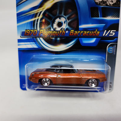 1970 Plymouth Barracuda #61 * Burnt Orange * Hot Wheels 2006